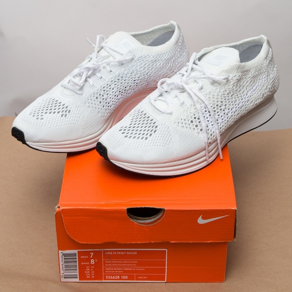 Nike Shoes - Nike Flyknit Racer White Size 8.5